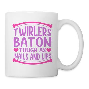 Bâton virevoltant Twirlers Baton dur comme les ongles et les lèvres - Mug blanc - blanc - Droite
