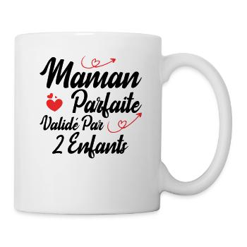 Maman parfaite validé par 2 enfants - Mug blanc - blanc - Droite
