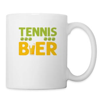 Tennis und Bier darum bin ich hier Club Verein Spi - Tasse - Weiß - Rechts