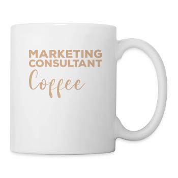 Dieser Marketingberater läuft mit Kaffee - Tasse - Weiß - Rechts