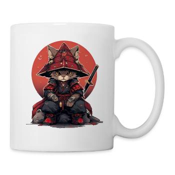 Asia Cat Japanese Samurai Samurai - Mug - white - Right