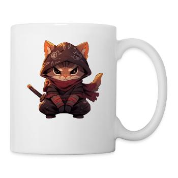 Asia Cat Japanese Samurai Samurai - Mug - white - Right