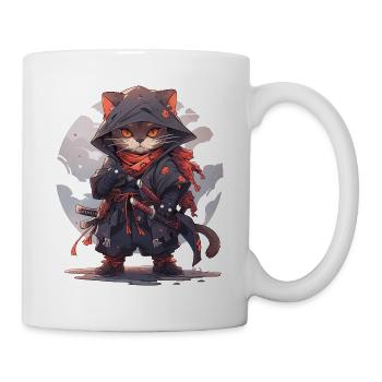 Asia Cat Japanese Samurai Samurai - Mug - white - Right