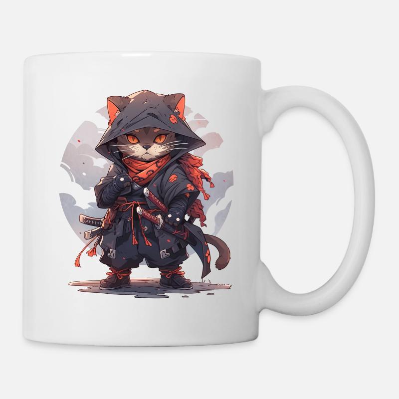 Chat d’Asie Samouraï japonais Samouraï - Mug blanc - blanc