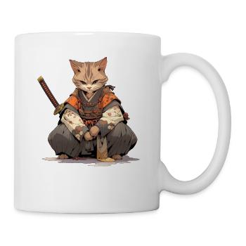 Asia Cat Japanese Samurai Samurai - Mug - white - Right