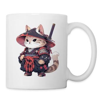 Asia Cat Japanese Samurai Samurai - Mug - white - Right