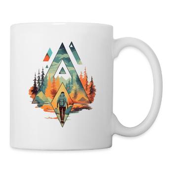 Wandern Berge Geometrie Bunt - Tasse - Weiß - Rechts