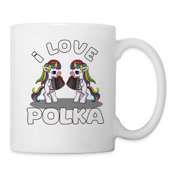 I love Polka Einhorn - Tasse - Weiß - Rechts