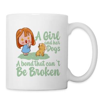A Girl And Her Dogs, A Bond That Can't Be Broken 4 - Tasse - Weiß - Rechts