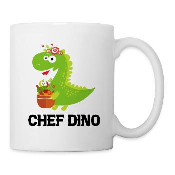 Chef Dino Kitchen Cook & Dinosaur Lover Restaurant - Tasse - Weiß - Rechts