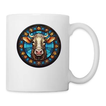 Glasmalerei Kunstkuh für Männer und Frauen - Tasse - Weiß - Rechts