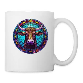 Vache élégante et tendance - Vitrail Artistique Co - Mug blanc - blanc - Droite