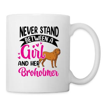 Ne vous mettez jamais entre la fille et Broholmer - Mug blanc - blanc - Droite