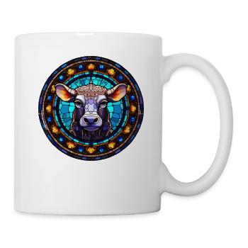 Glasmaler - Kuh Glasmalerei Kunst - Tasse - Weiß - Rechts