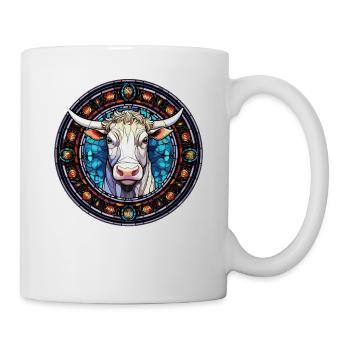 Ich liebe Glasmalerei und Kuhdesigns - Tasse - Weiß - Rechts