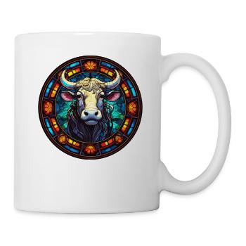 Stained Glass Design - Cow in Stained Glass Patter - Mug - white - Right