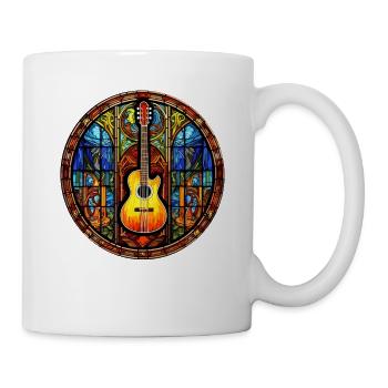 Coole Buntglas-Kunstgitarre für Männer und Frauen - Tasse - Weiß - Rechts