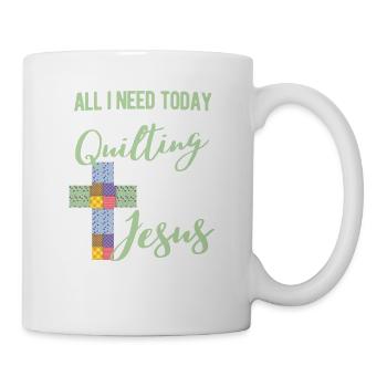 Quilting Whole Lot of Jesus Cross Sewing Quilters - Mug - white - Right