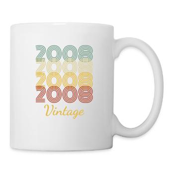 Vintage Birthday Gift Born In 2008 Slogan - Mug - white - Right