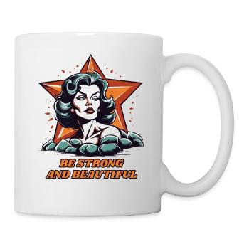 Be strong and beautiful, a woman like a star - Mug - white - Right