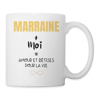 Marraine et moi amour et bêtises pour la vie - Mug blanc - blanc - Droite