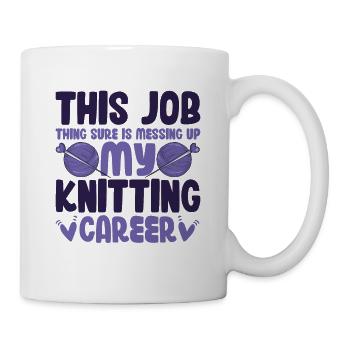 my Knitting caree - Tasse - Weiß - Rechts