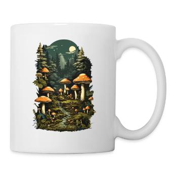 Magische Pilznacht ein Retro Pilzsammler Design - Tasse - Weiß - Rechts