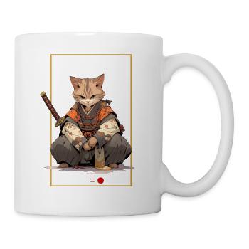 Asia Cat Japanese Samurai Samurai - Mug - white - Right