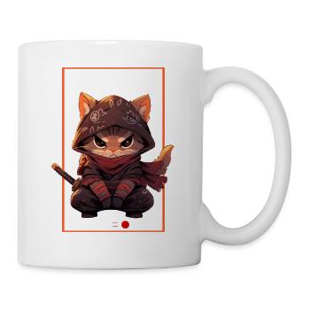 Asia Cat Japanese Samurai Samurai - Mug - white - Right