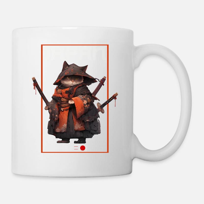 Chat d’Asie Samouraï japonais Samouraï - Mug blanc - blanc