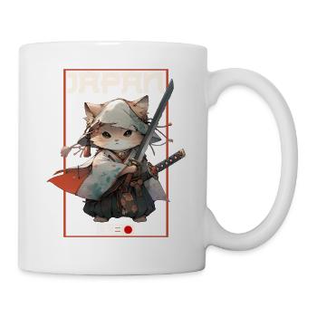 Asia Cat Japanese Samurai Samurai - Mug - white - Right