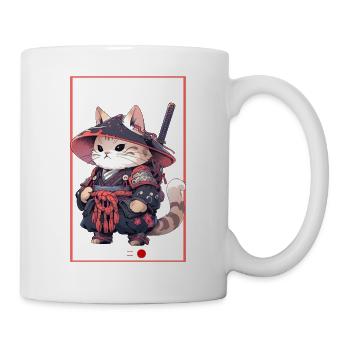 Asia Cat Japanese Samurai Samurai - Mug - white - Right