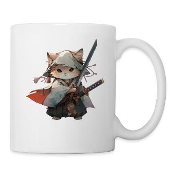 Asia Cat Japanese Samurai Samurai - Mug - white - Right