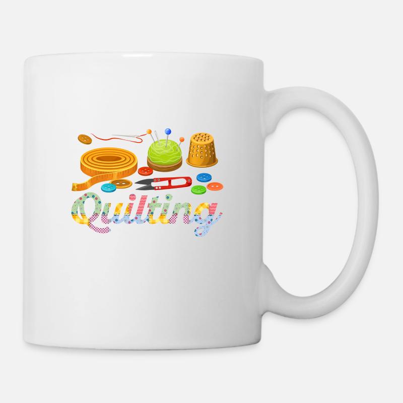 La seule chose que j’aime plus que la courtepointe - Mug blanc - blanc