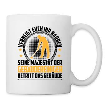 Gebäudereiniger verneigt euch Reinigungskraft - Tasse - Weiß - Rechts