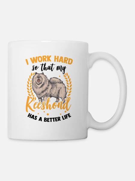Ich arbeite für meinen Wolfsspitz Deutscher Spitz - Tasse - Weiß