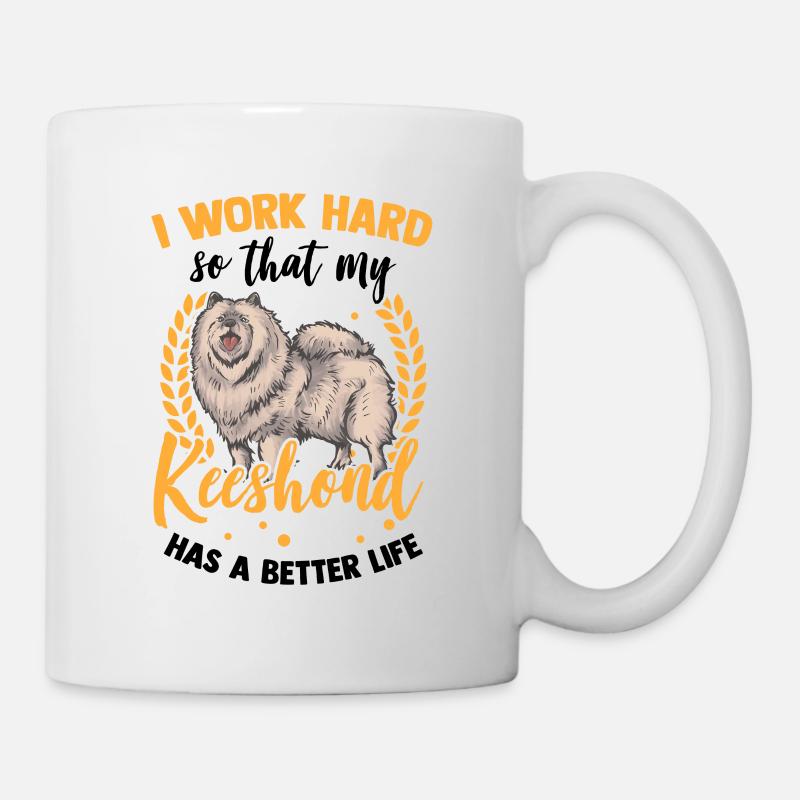 Ich arbeite für meinen Wolfsspitz Deutscher Spitz - Tasse - Weiß