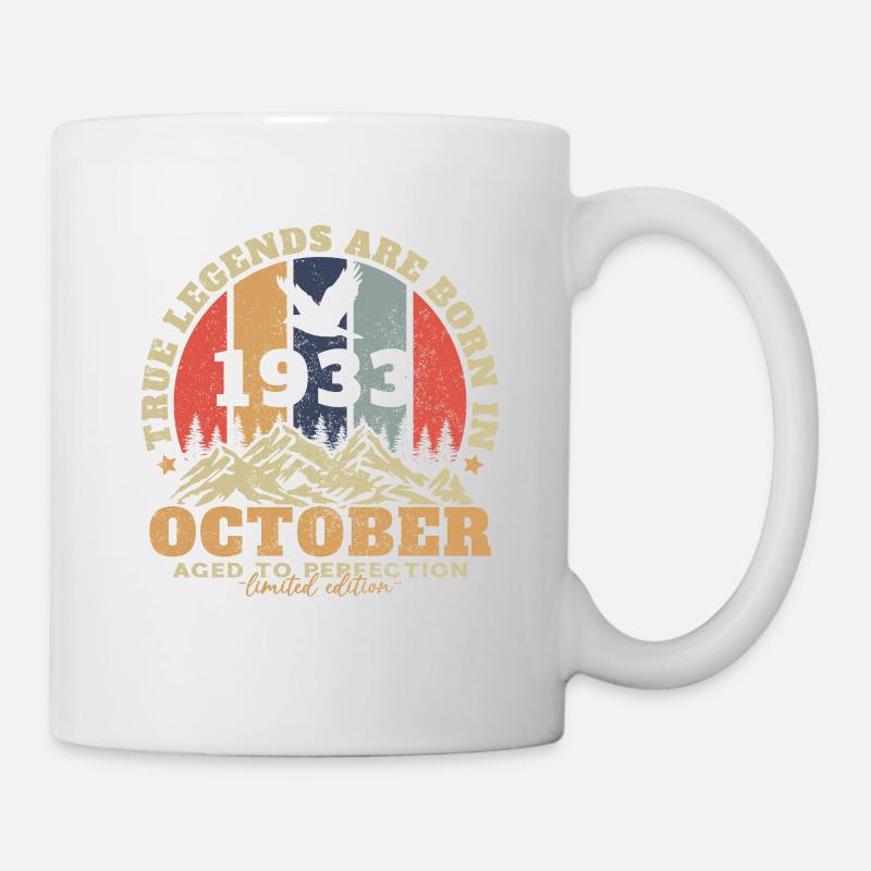 Cadeau d’anniversaire vintage 1933 Octobre - Mug blanc - blanc