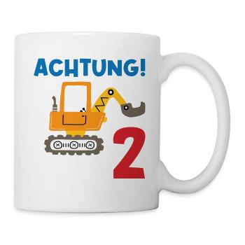 Achtung Ich bin Zwei - Tasse - Weiß - Rechts