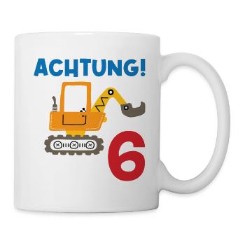 Achtung Ich bin Sechs - Tasse - Weiß - Rechts