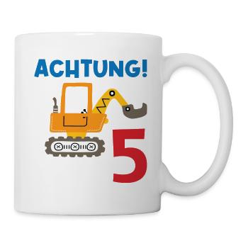 Achtung Ich bin Fünf - Tasse - Weiß - Rechts