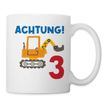 Achtung Ich bin Drei - Tasse - Weiß - Rechts