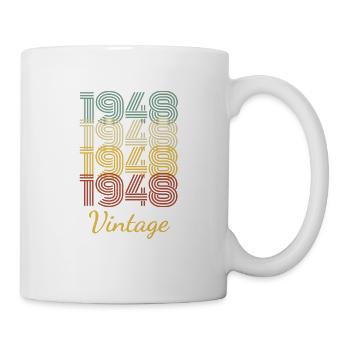 Vintage Birthday Gift Born In 1948 Slogan - Mug - white - Right