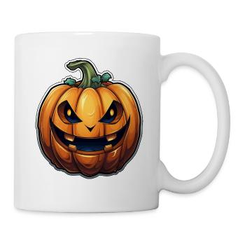 Scary Pumpkin Face I Spooky Halloween - Tasse - Weiß - Rechts