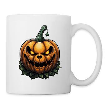 Scary Pumpkin Face I Spooky Halloween - Tasse - Weiß - Rechts