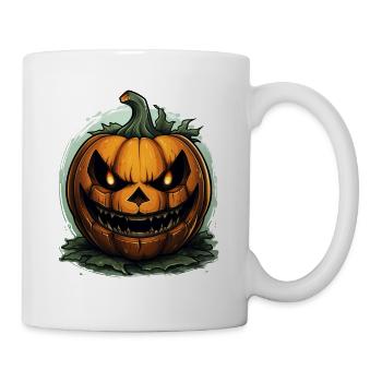 Scary Pumpkin Face I Spooky Halloween - Tasse - Weiß - Rechts