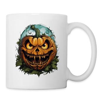 Scary Pumpkin Face I Spooky Halloween - Tasse - Weiß - Rechts