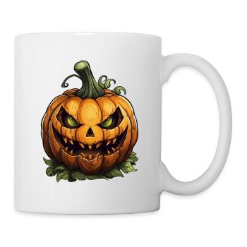 Scary Pumpkin Face I Spooky Halloween - Tasse - Weiß - Rechts