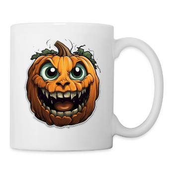 Scary Pumpkin Face I Spooky Halloween - Tasse - Weiß - Rechts