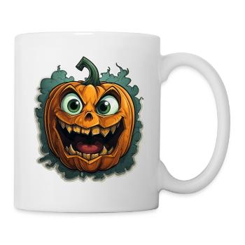 Scary Pumpkin Face I Spooky Halloween - Tasse - Weiß - Rechts